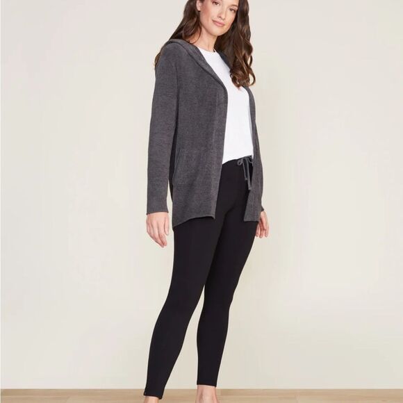 Barefoot Dreams Charcoal Gray Hooded Women's Cardigan Medium - Picture 2 of 8